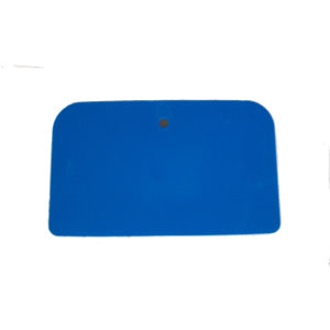 Blue plastic spreader with hole for hanging.