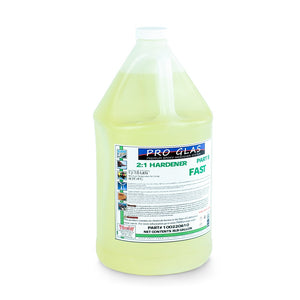 Gallon container of 2:1 epoxy resin hardener. Fast speed Part B epoxy hardener.