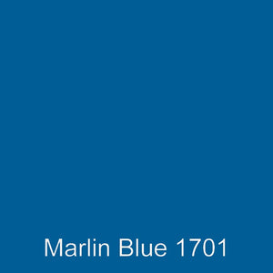 Marlin blue custom color ISO NPG polyester gel coat for a protective high gloss finish.
