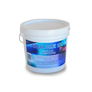One gallon tub of Aqua Blue 100 Fast Cut Compound with handle.