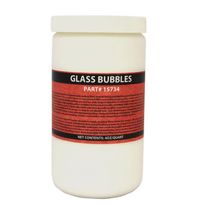 4 ounce/ quart bottle of glass bubble filler to be used with resins to fill fiberglass cracks and holes.