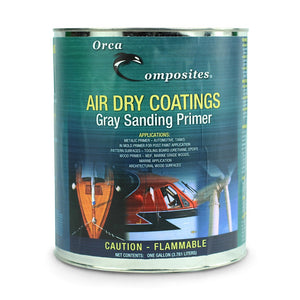 One gallon can of Orca Air Dry Gray Sanding Primer that fills uneven surfaces and major imperfections.