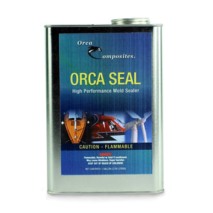 Gallon metal can of Orca seal, a high performance mold sealer to fill imperfections in the mold surface.