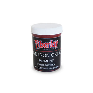 Four ounce container of red iron oxide liquid concentrate pigment.